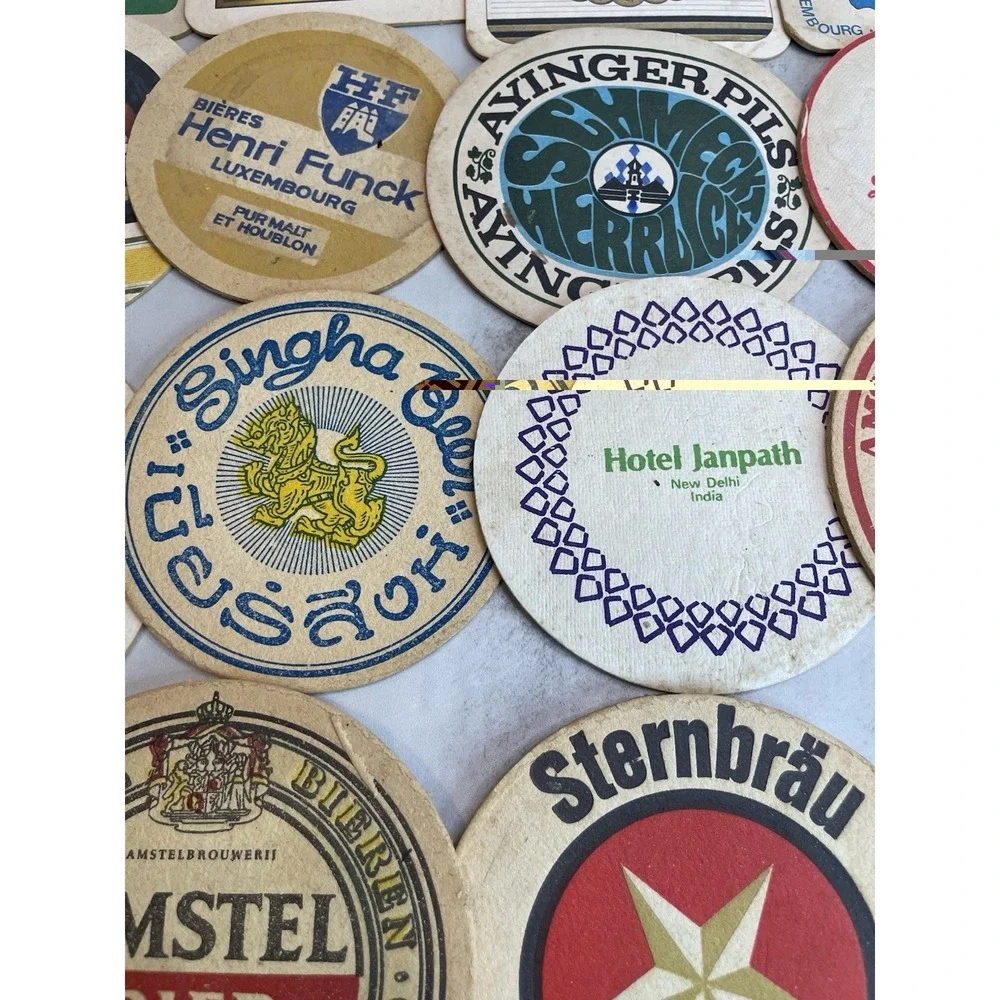 Vtg Paper Coasters From Around The World Lot Of 33